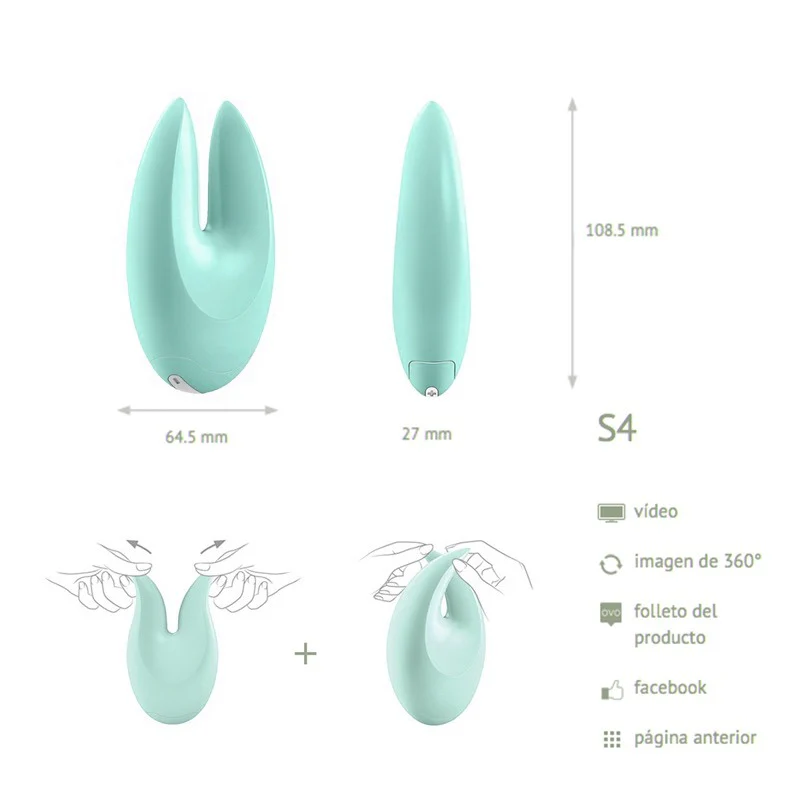Estimulador Ovo S4 Recharge Lay On Light Blue - Image 2