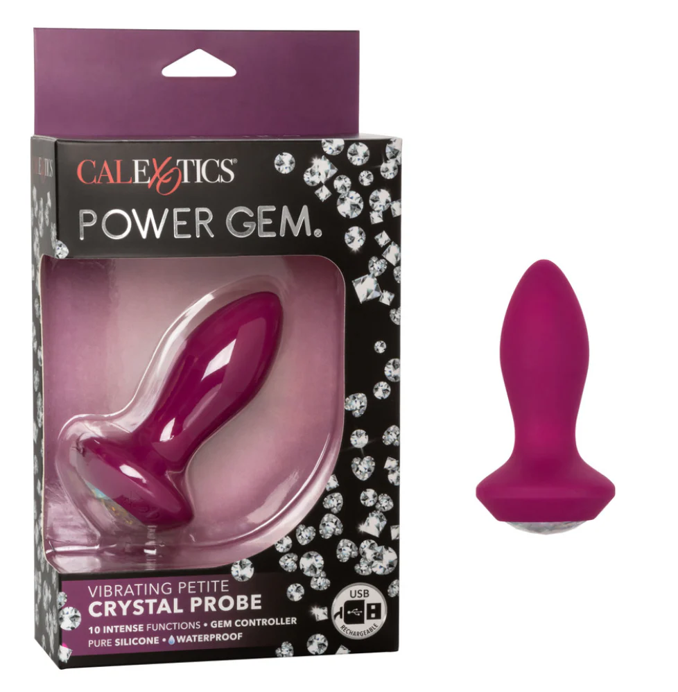 Vibrador Power Gem Petite Vibrating Crystal Probe - Purple