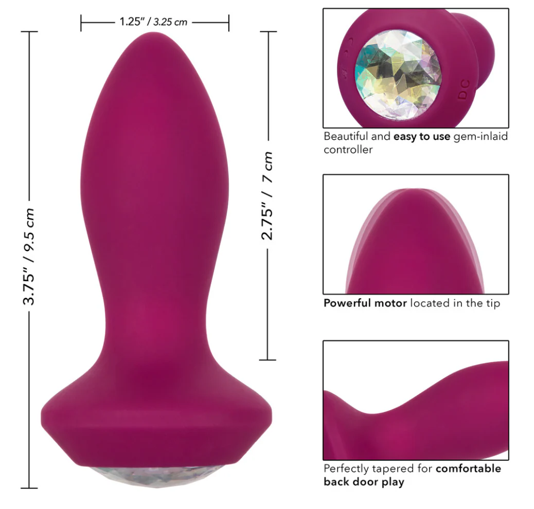 Vibrador Power Gem Petite Vibrating Crystal Probe - Purple - Image 2