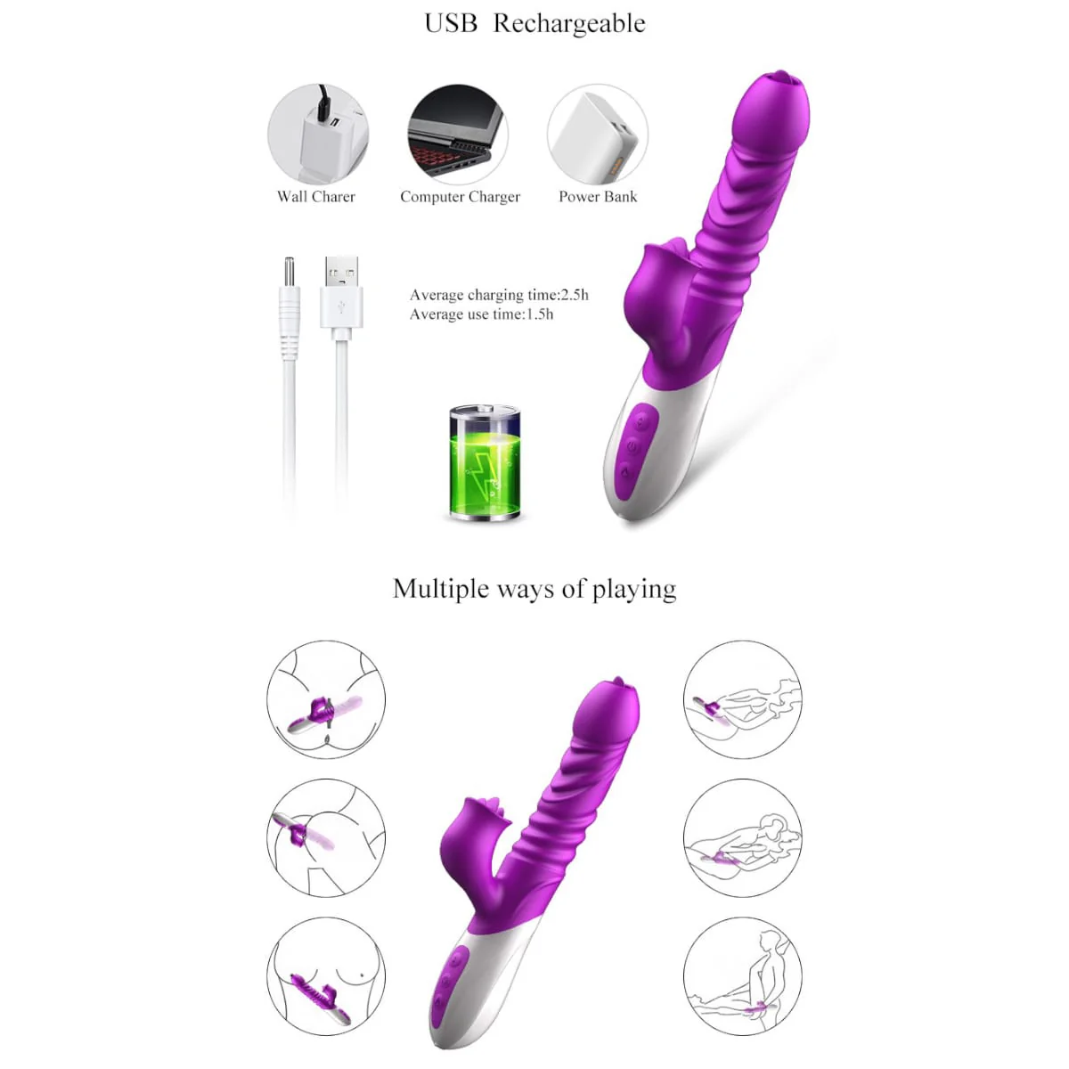Vibrador Thrusting Licking Fox T10 - Image 9