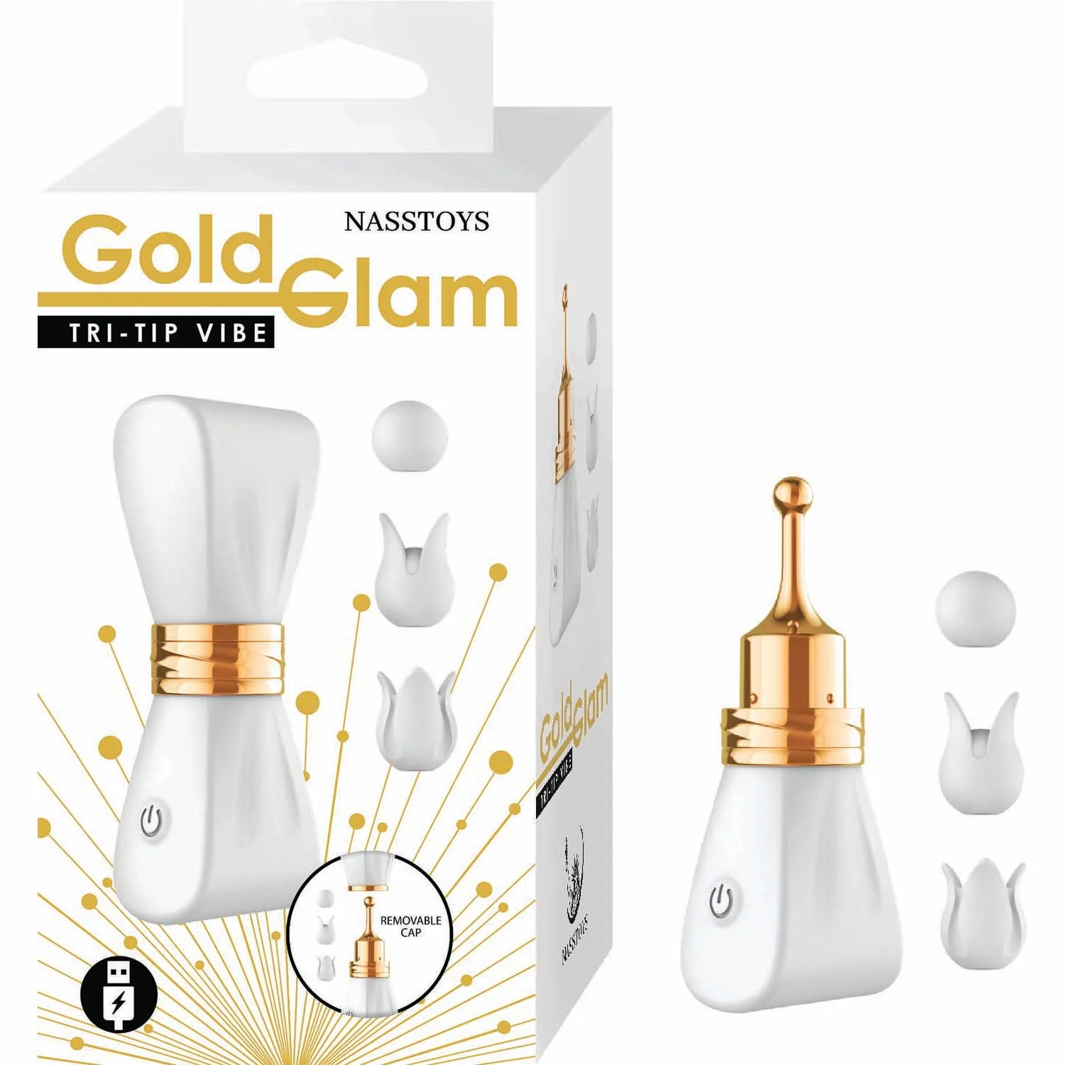 Vibrador Gold Glam Tri Tip Vibe - Image 7